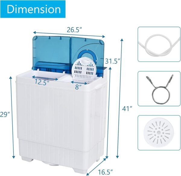 61y9wW9NfzS._AC_SL1500_-1 Review of COSTWAY Portable Washing Machine Twin Tub Compact Design for Apartments and RVs