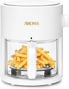 AROMA Glass Air Fryer AAF-360 Review Compact Convection Oven with 360Crispy Technology