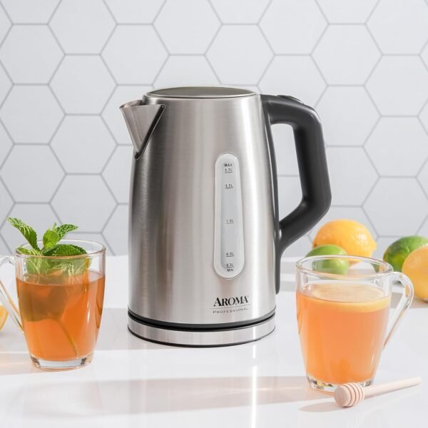 81Ew07ZbMSL._AC_SL1500_ AROMA Professional Electric Kettle AWK-1810SD review sleek design and customizable temperature