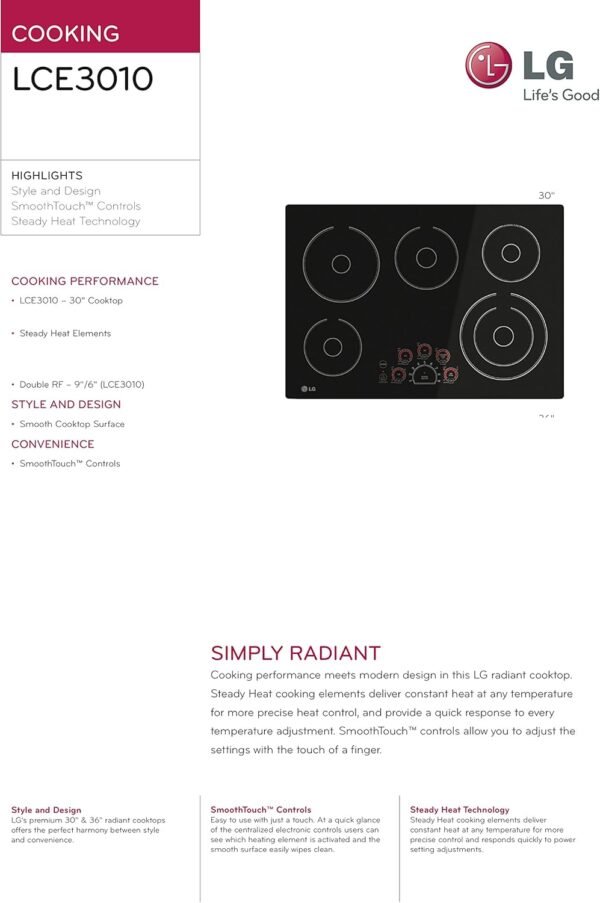 81lBkI7VZtL._AC_SL1500_-1 LG 30-Inch Electric Radiant Cooktop LCE3010SB review with SmoothTouch controls explained